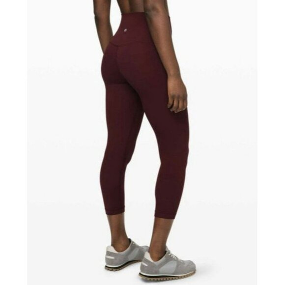 Lululemon Invigorate High-Rise Crop 23" Align Leggings Burgundy Women’s 4 W6BDV - Picture 1 of 8